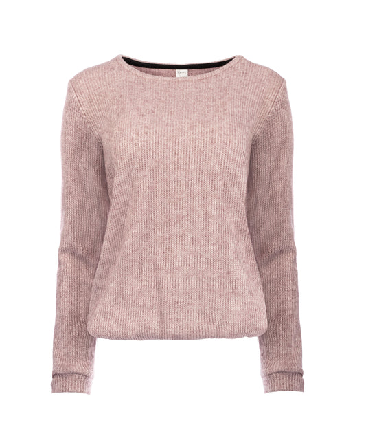 Cela Plain LS Rib Knit | Bordeaux