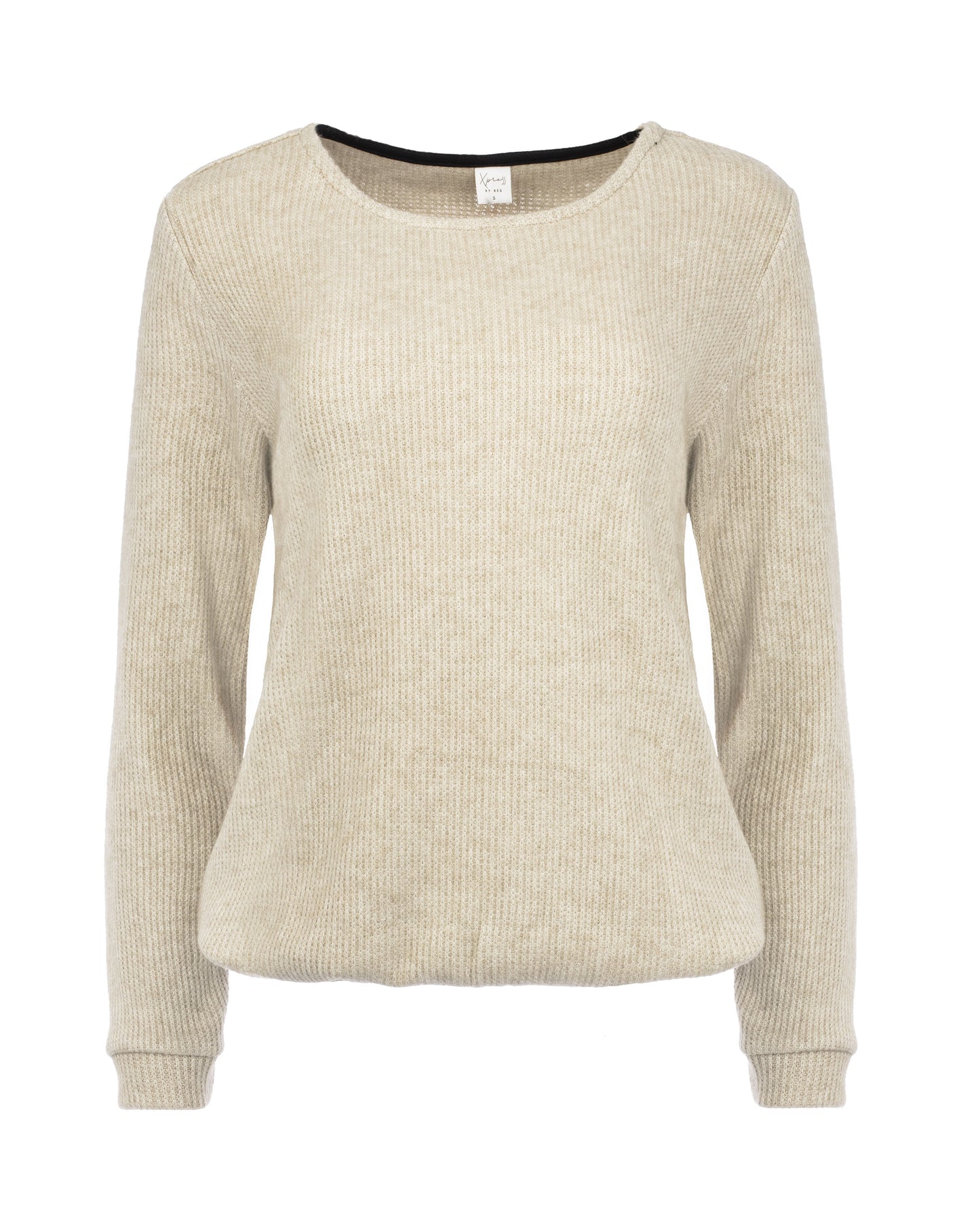 Cela Plain LS Rib Knit | Sand