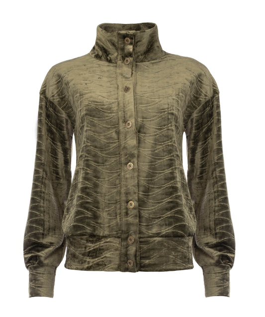 Seyma LS Velvet Stretch Knit | Army