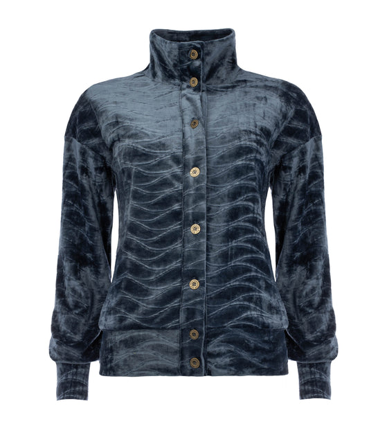 Seyma LS Velvet Stretch Knit | Marine