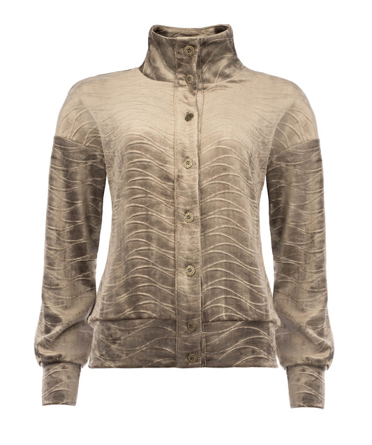 Seyma LS Velvet Stretch Knit | Taupe