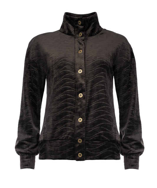 Seyma LS Velvet Stretch Knit | Black