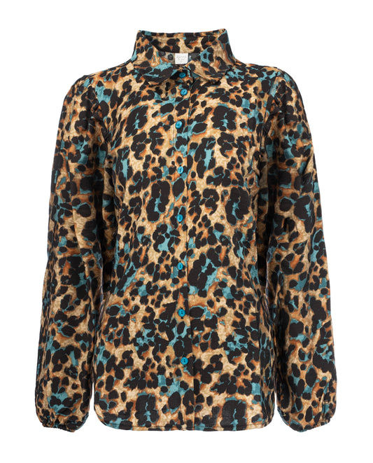 Mayliera LS Petrol Leopard Woven | Petrol