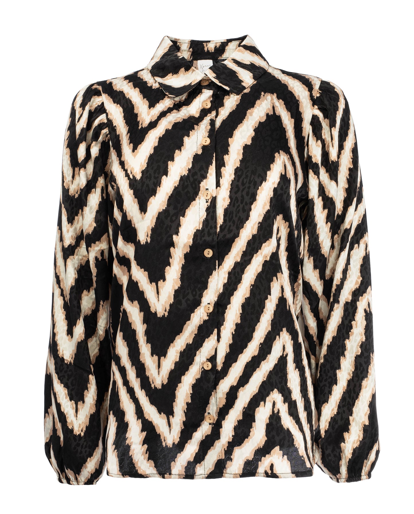Mayliera LS Black Herringbone Panther Woven | Black