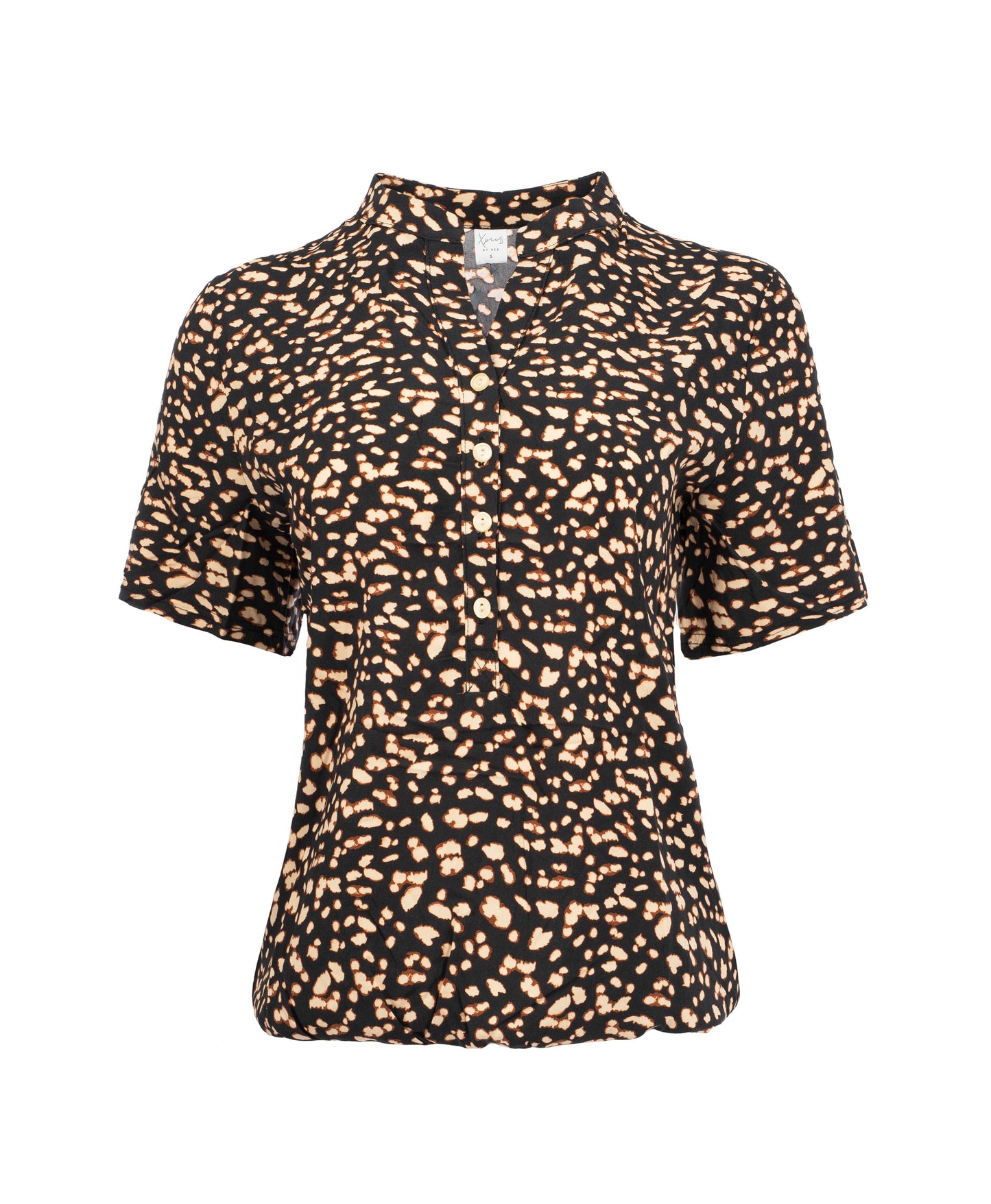 Lucie SS Black Raindrops Woven | Black