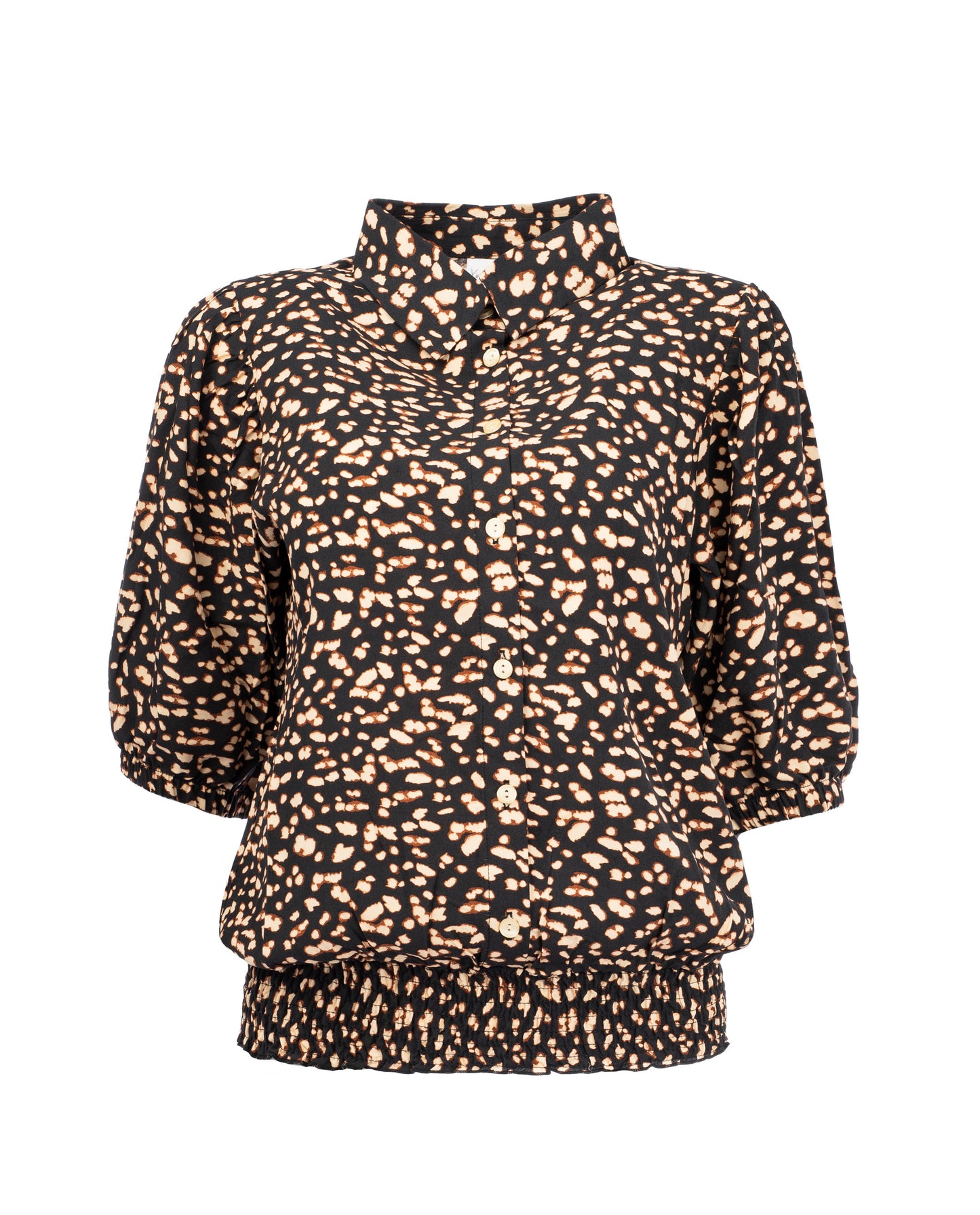 Miran 1/2 SS Black Raindrops Woven | Black