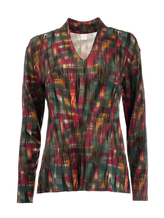 Veral LS Bordeaux Graffical Animal Tricot | Bordeaux