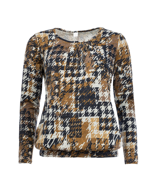 Pronk LS Grey Mel. Pied de Poule Knit | Grey Melange