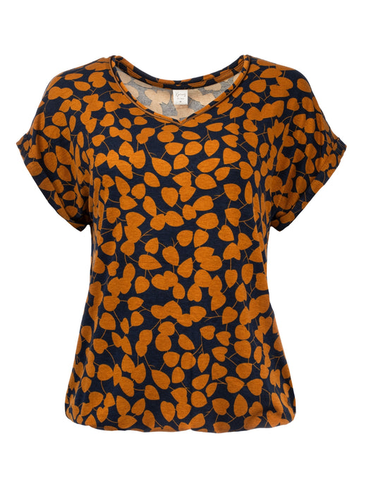 Nox P SS Marine Heart Leaves Tricot | Marine