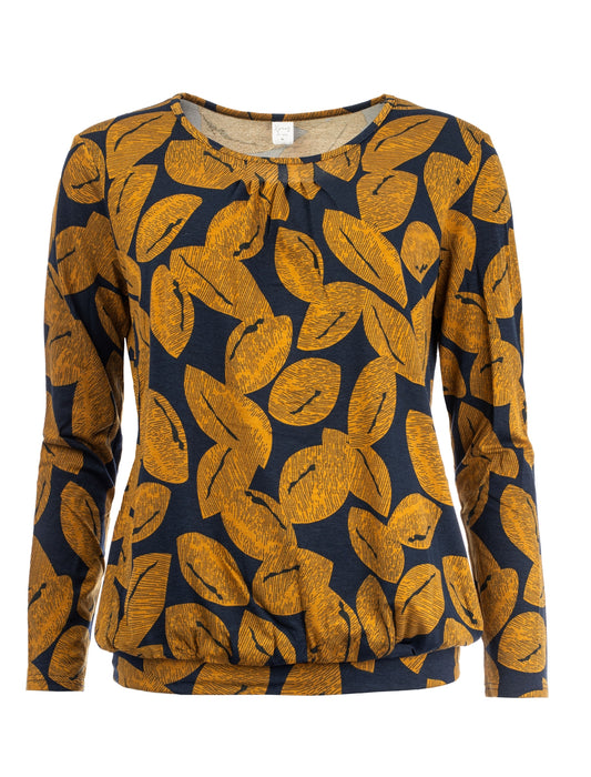 Pronk LS Marine Stripey Leaves Tricot | Marine