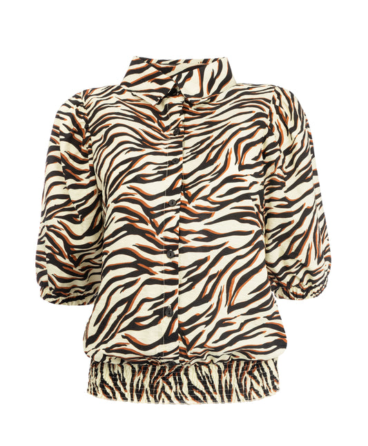 Miran 1/2 SS Brown Branches Woven | Brown