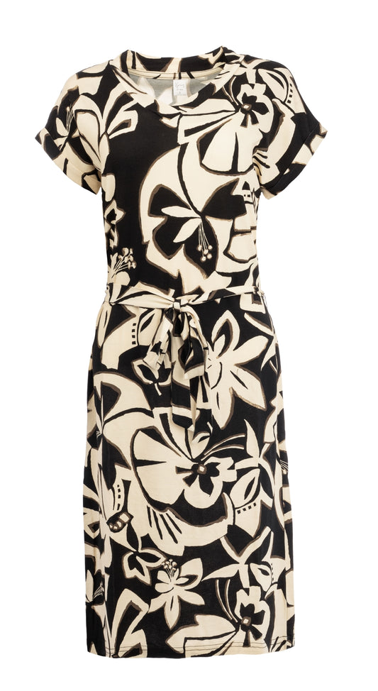 Mary SS Black Pistel Flowers Tricot | Black