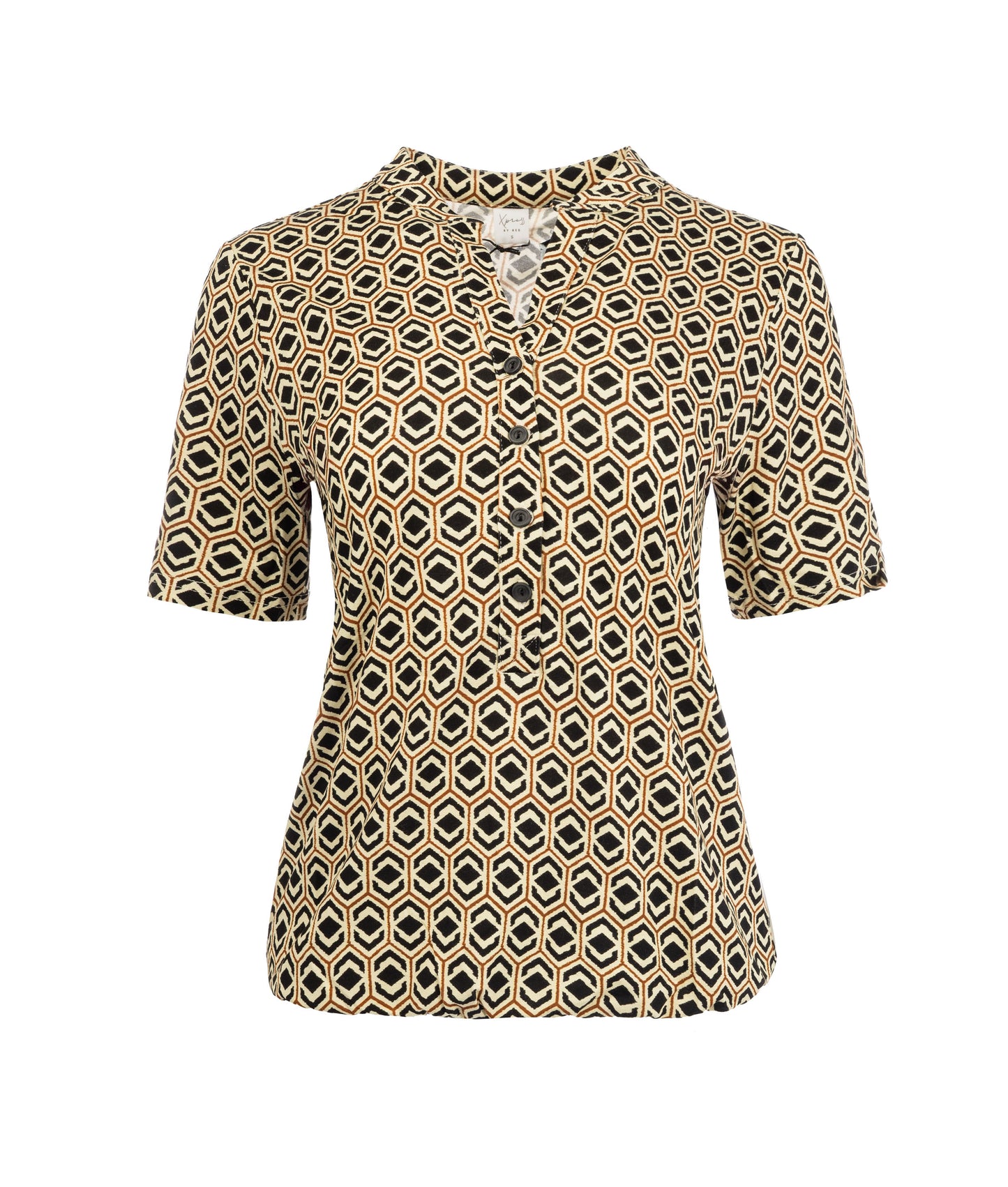 Lucie SS Black Retro Diamonds Tricot | Black