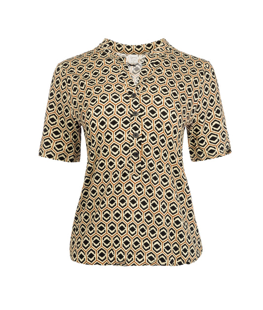 Lucie SS Black Retro Diamonds Tricot | Black