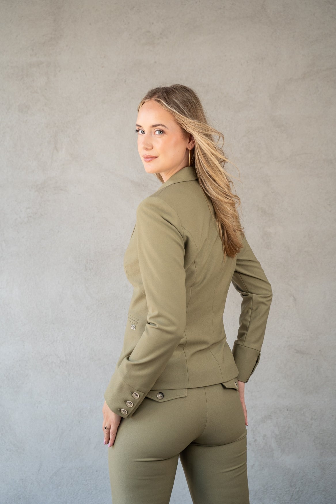 Blazer Manja V Soft Textured | Dusky Green