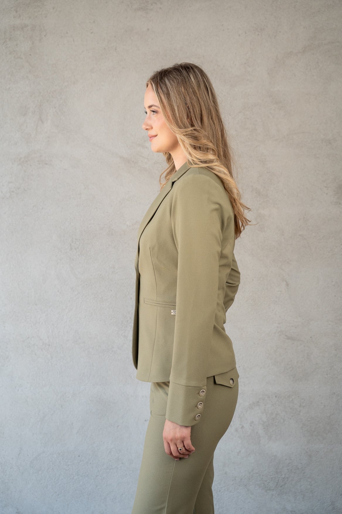Blazer Manja V Soft Textured | Dusky Green