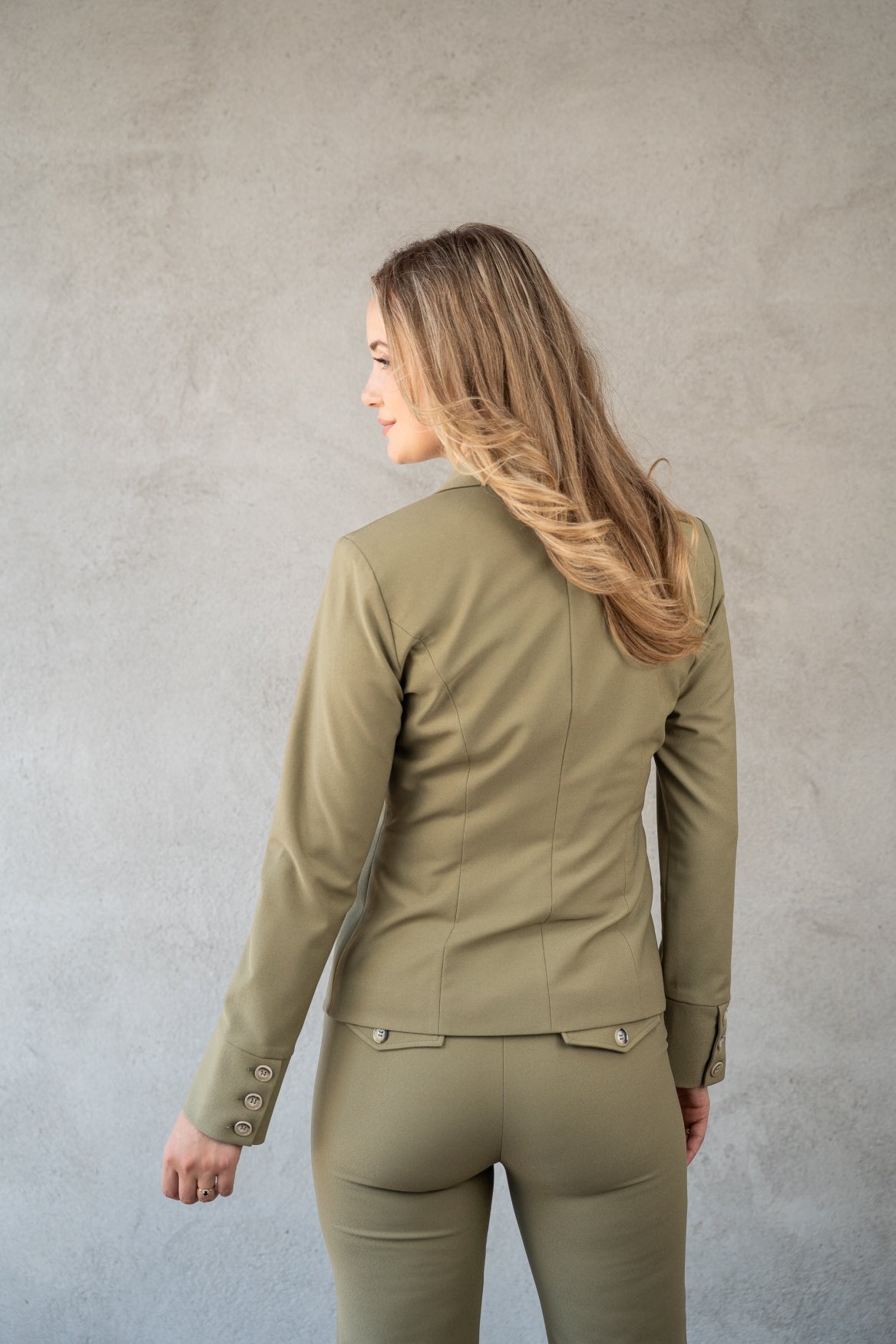 Blazer Manja V Soft Textured | Dusky Green