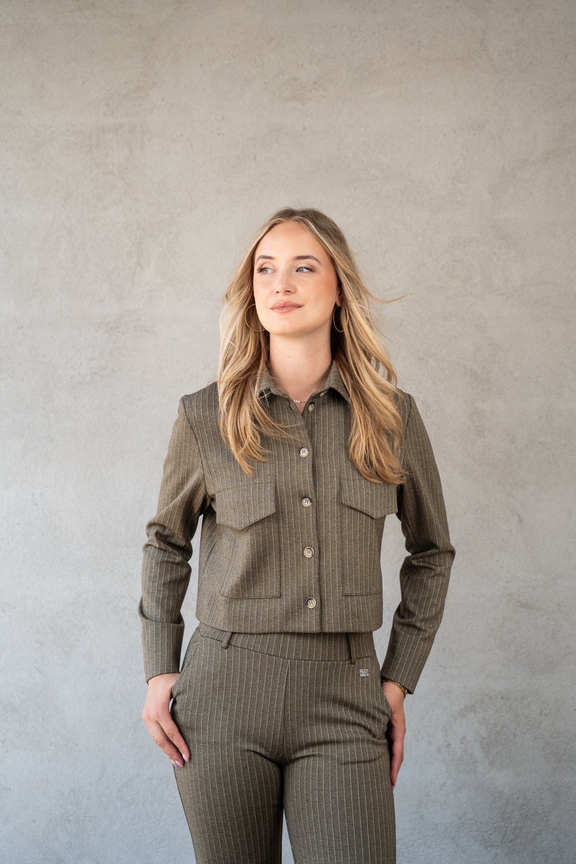 Jasje FleurK Knit Pinstripe | KhakiJasje