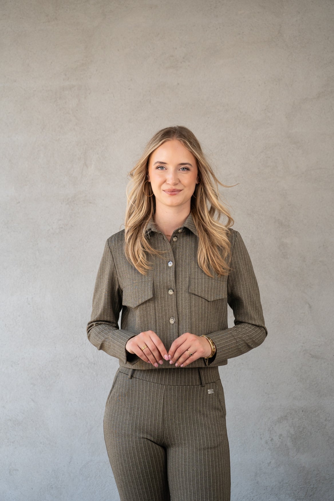 Jasje FleurK Knit Pinstripe | KhakiJasje