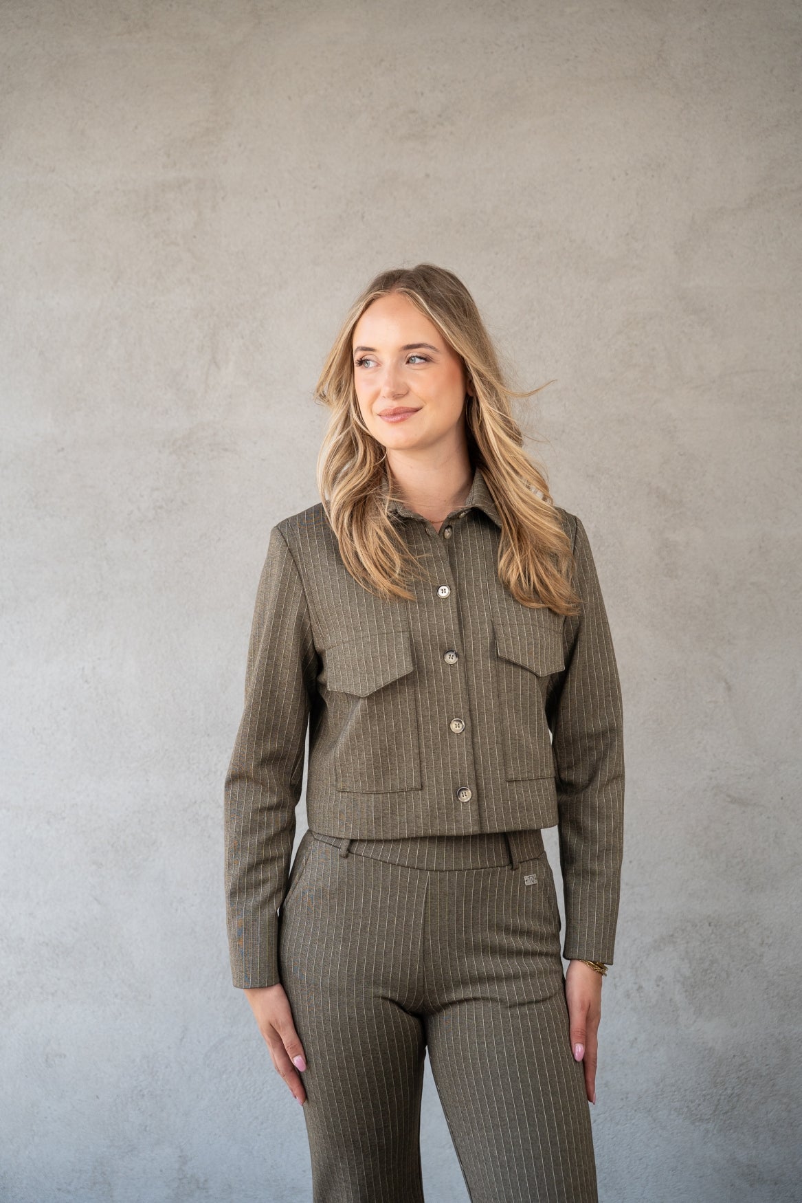 Jasje FleurK Knit Pinstripe | KhakiJasje