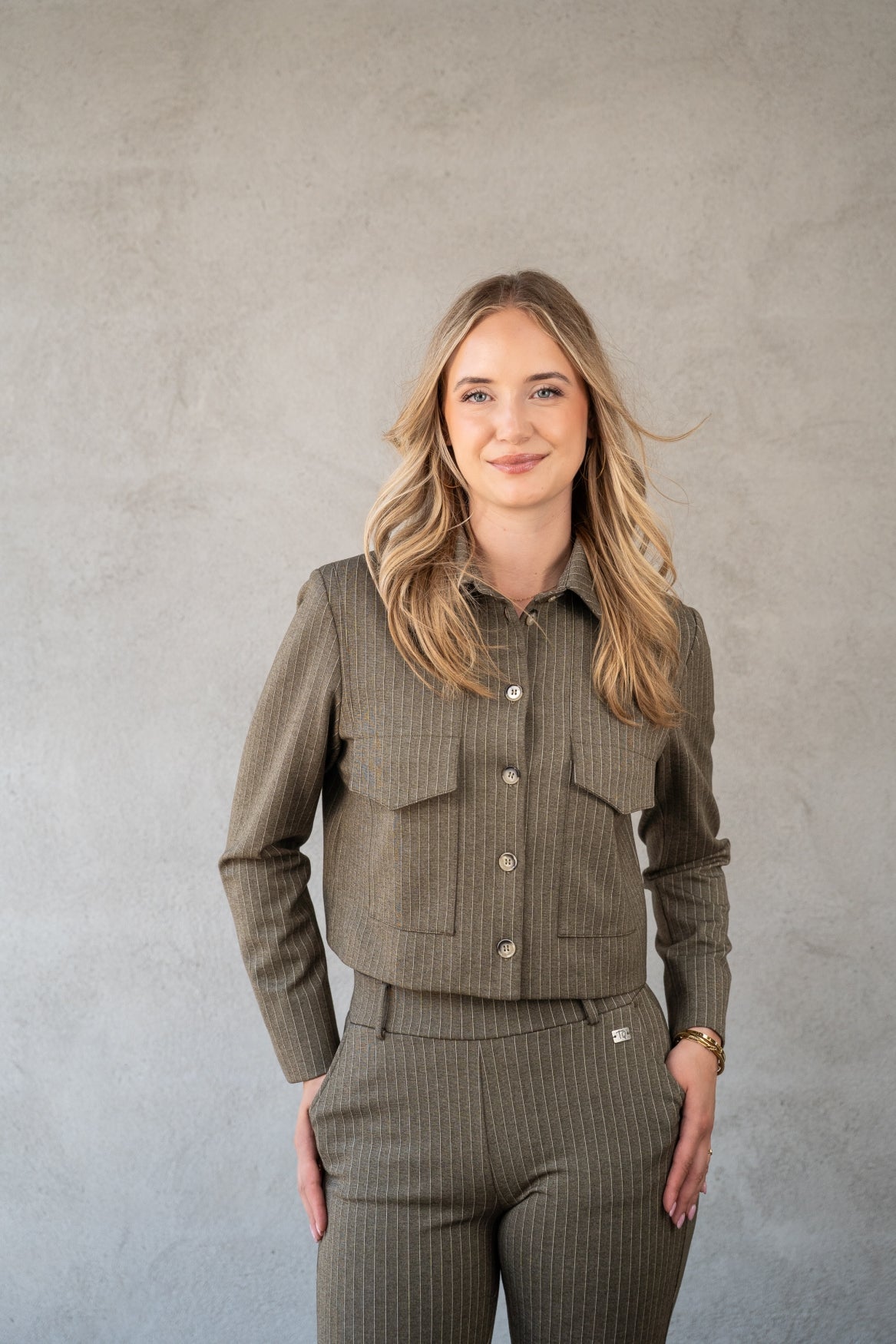 Jasje FleurK Knit Pinstripe | KhakiJasje