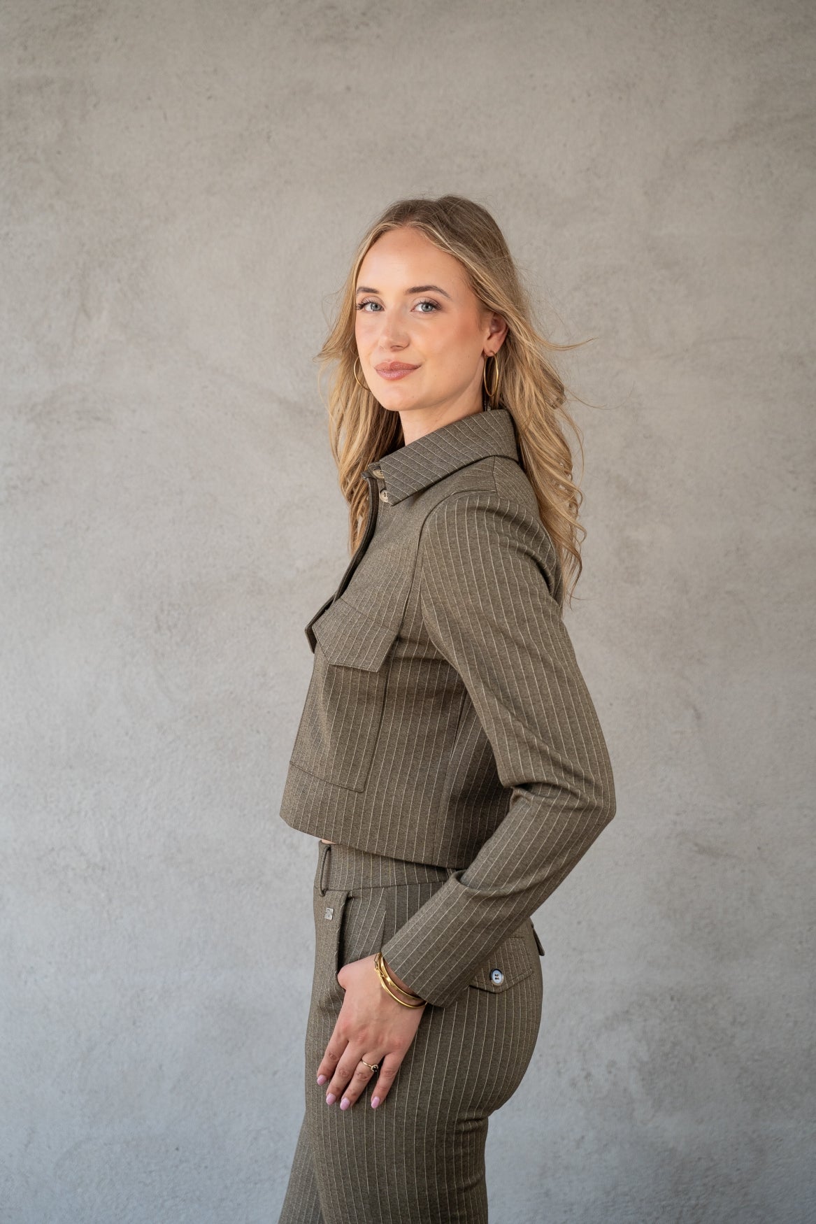 Jasje FleurK Knit Pinstripe | KhakiJasje