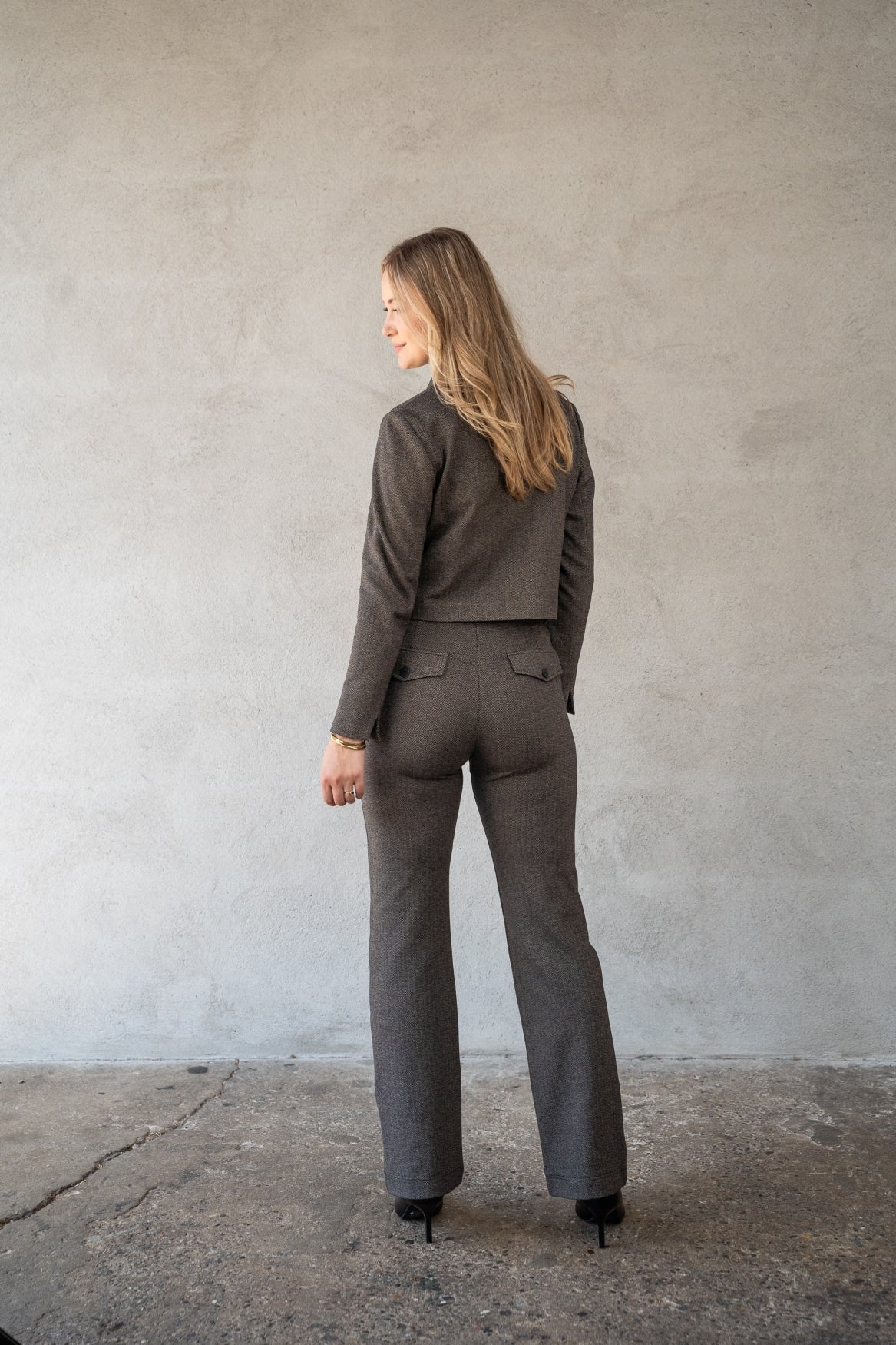 Pantalon Romet Herringbone | Brandy - Black