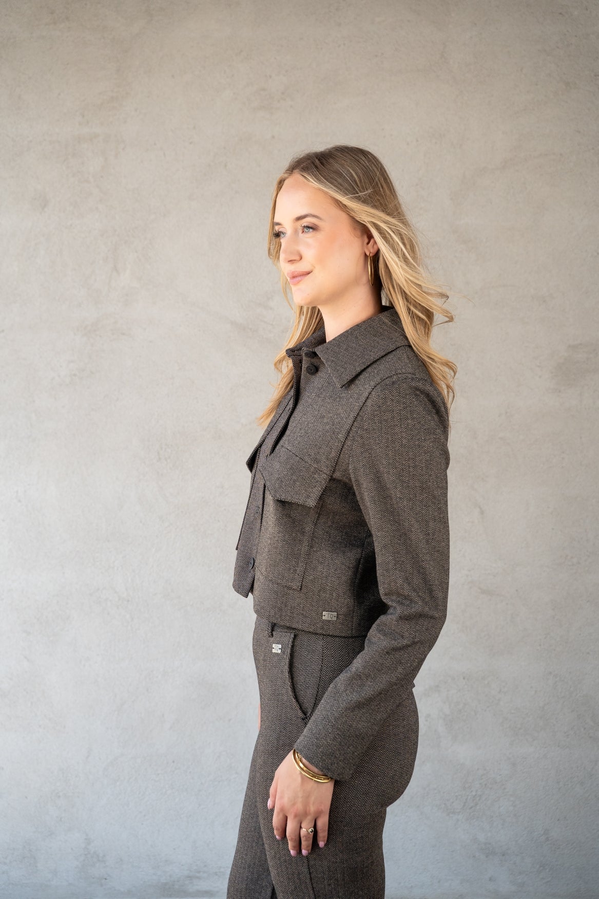 Jasje FleurK Shadow Herringbone | Brandy - Black