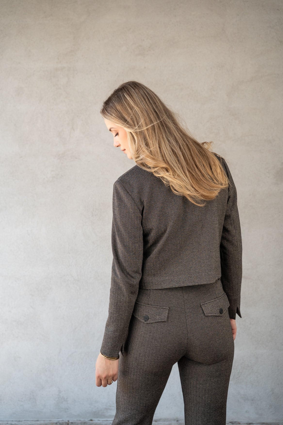 Jasje FleurK Shadow Herringbone | Brandy - Black