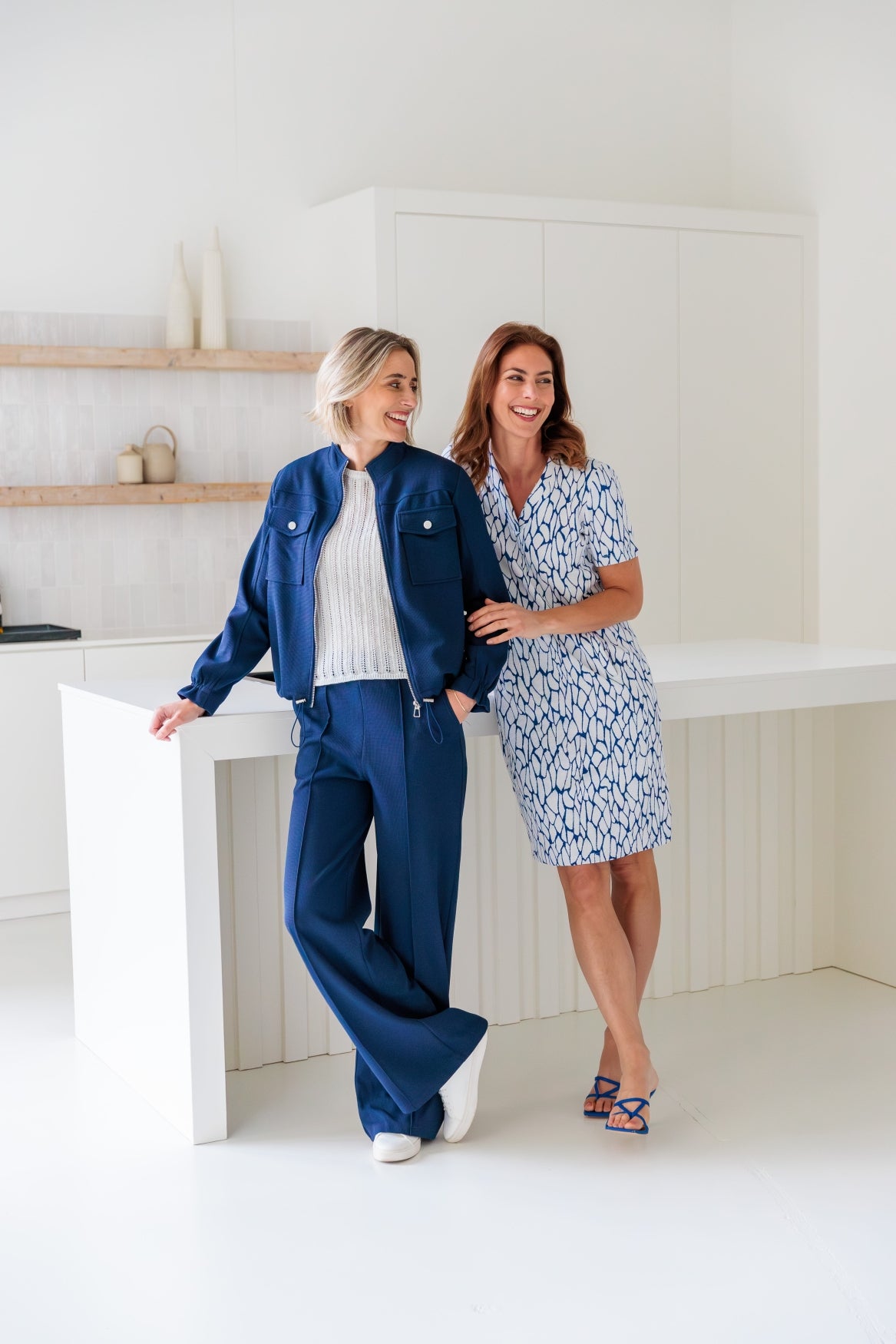 Broek Sianda WP Waffle Jacquard | Peacoat