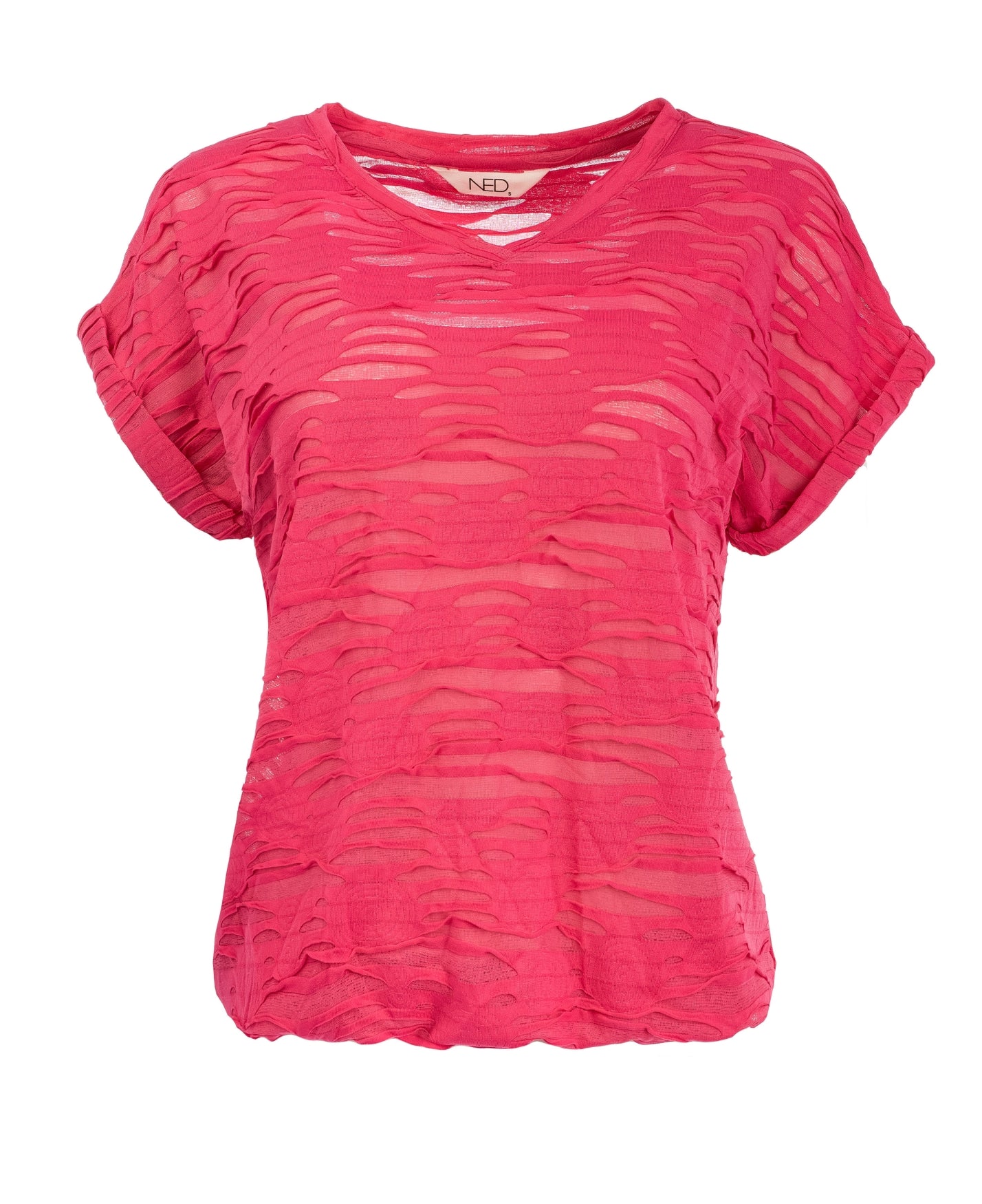 Evans SS Cut-out Structure Tricot | Fuchsia