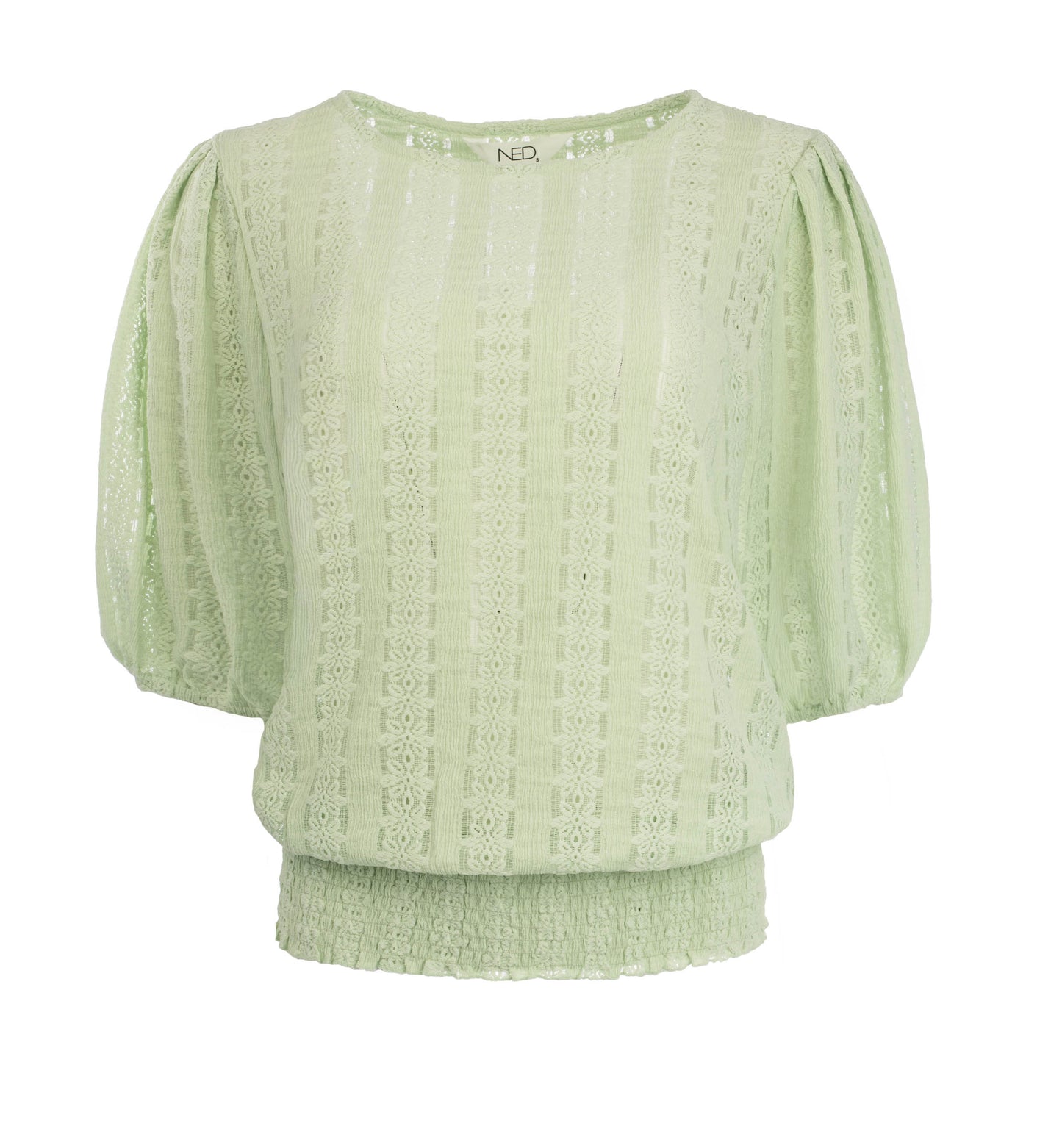 Morant 1/2 SS Floral Ajour Tricot | Seacrest