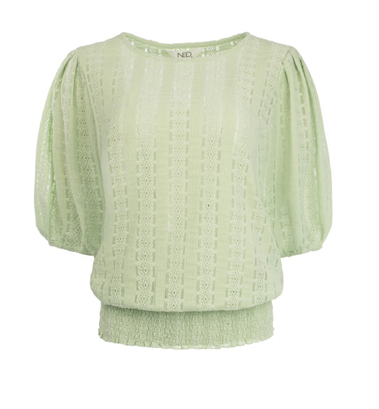Morant 1/2 SS Floral Ajour Tricot | Seacrest
