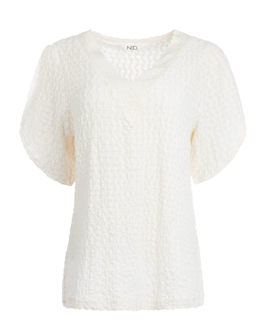 Top Reeds SS Wavy Structure Tricot | Ecru