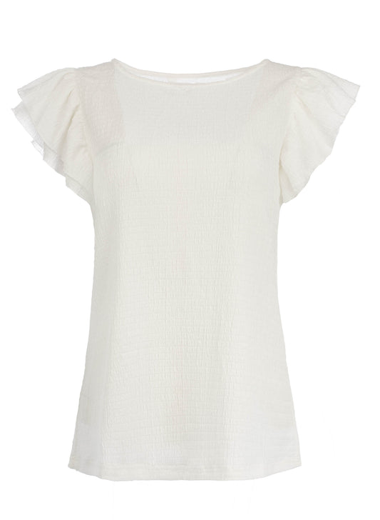 Omono SS Crinkle Structure Tricot | Optical White