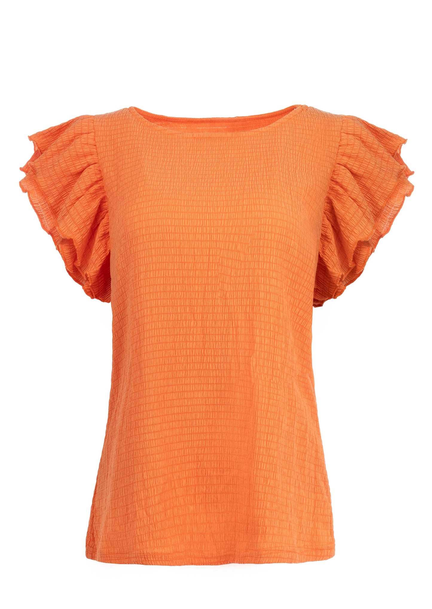 Omono SS Crinkle Structure Tricot | Coral Orange