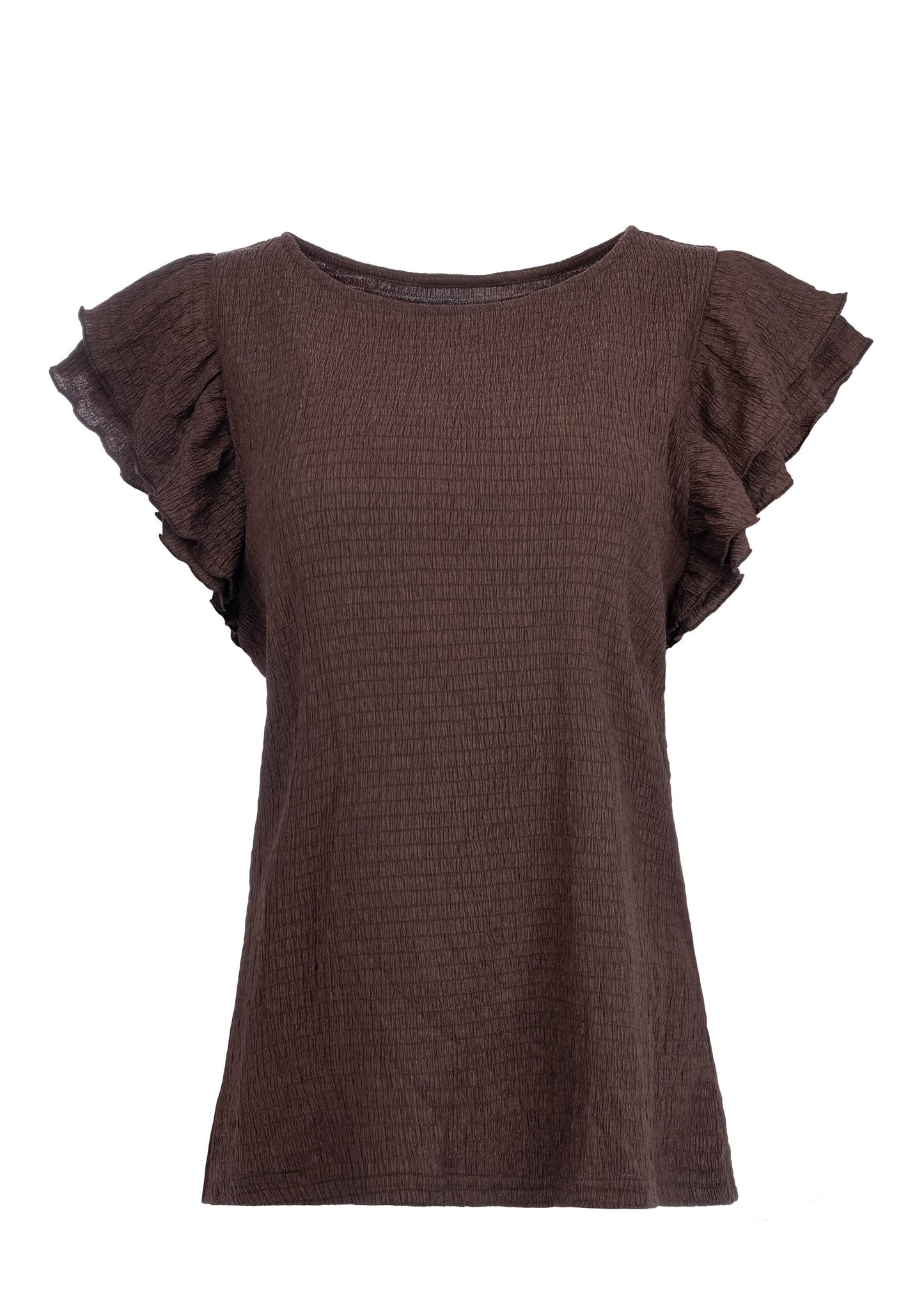 Omono SS Crinkle Structure Tricot | Deep Brown