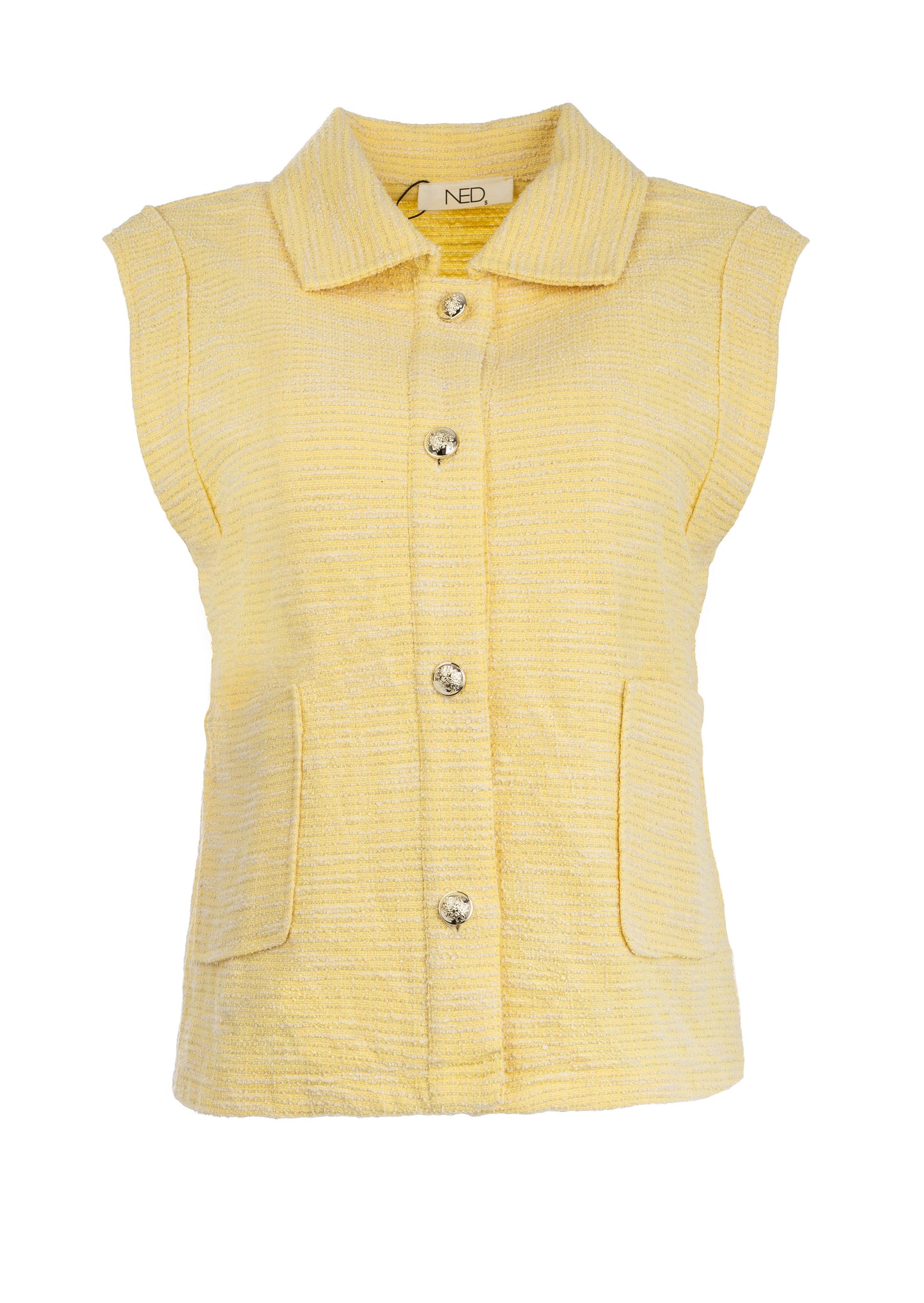 Vest Sendai SL Chenille Knit | Sunshine Yellow