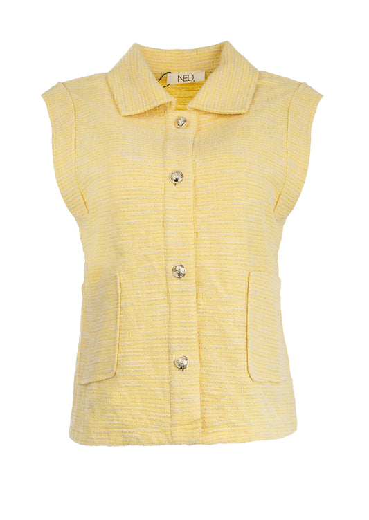 Vest Sendai SL Chenille Knit | Sunshine Yellow