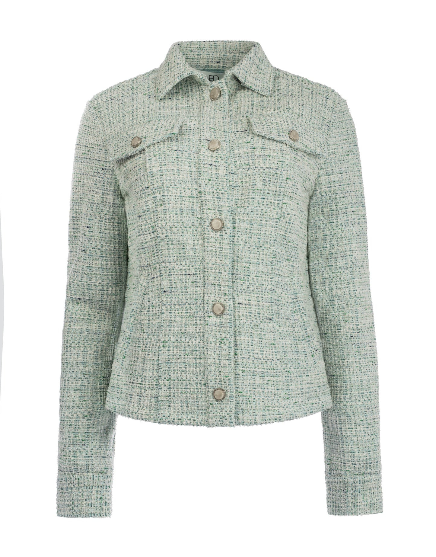 Jasje Galium LS Lurex Tweed | Dusty Tuquoise