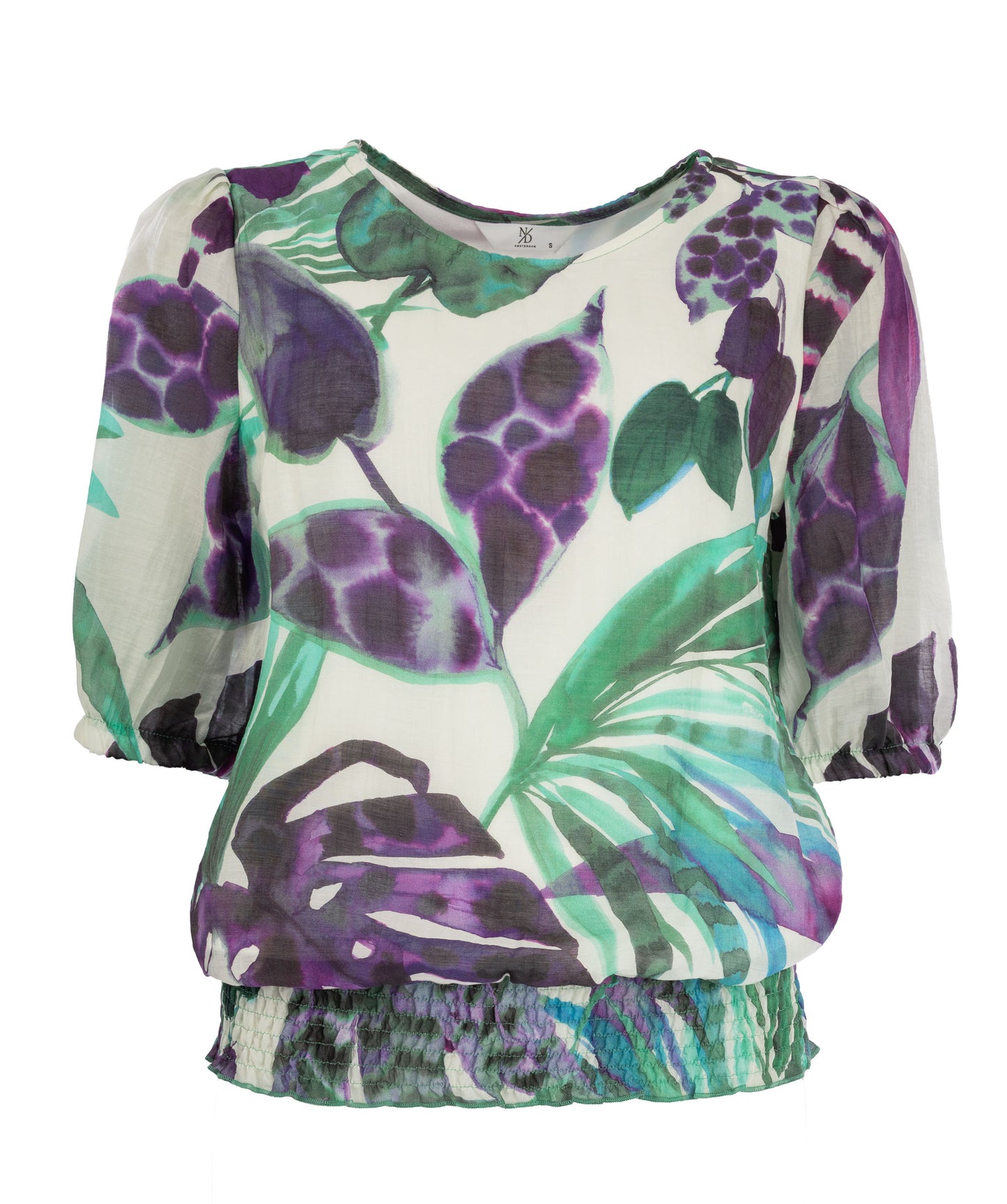 Top Capro-L 1/2 SS Purple Magic Botanical Tropics Chic | Puple Magic
