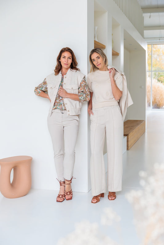 Broek Pilazzo Twill Linnenlook | Beige Day