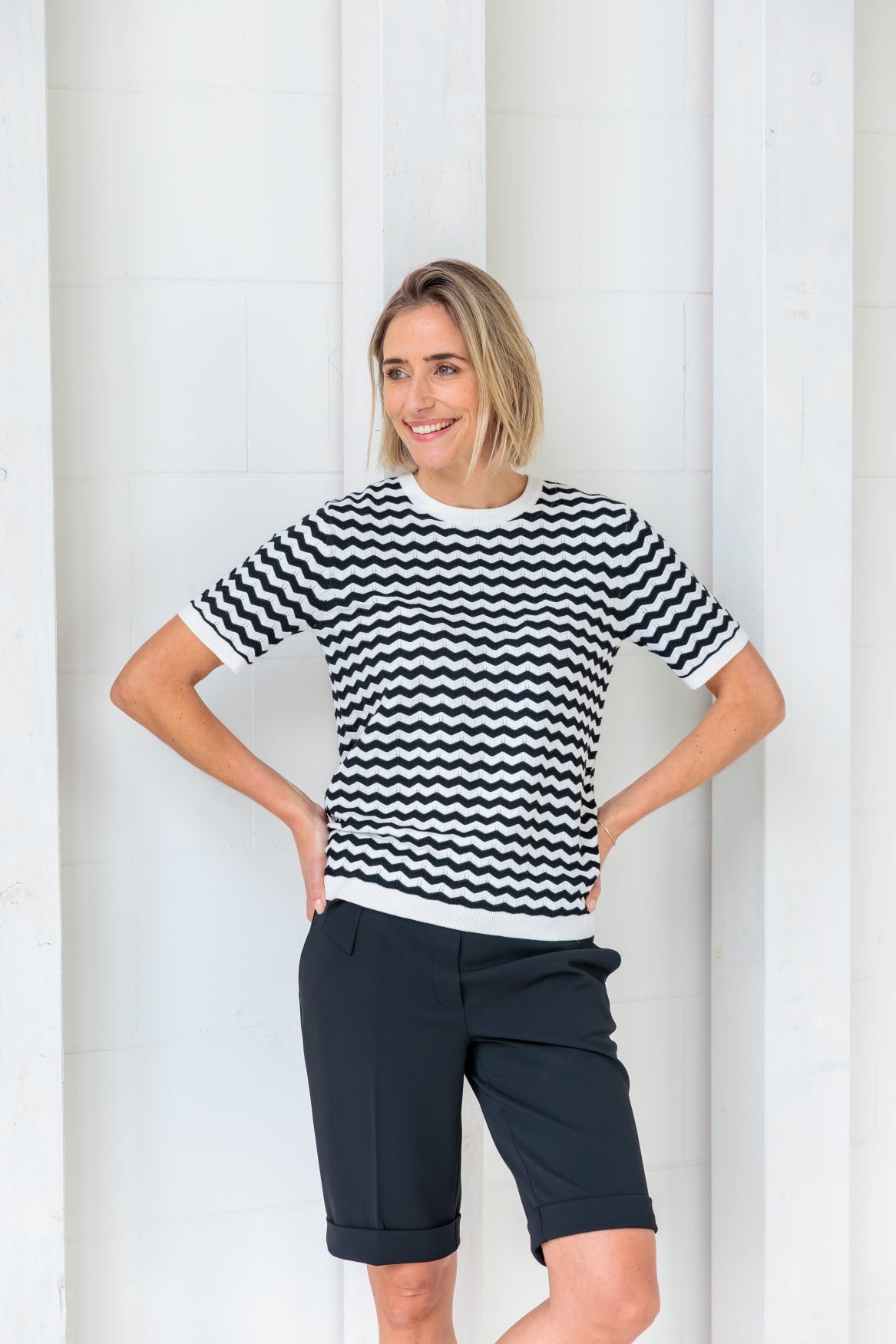 Nister Zigzag 1/2 SS | Optical White-Black