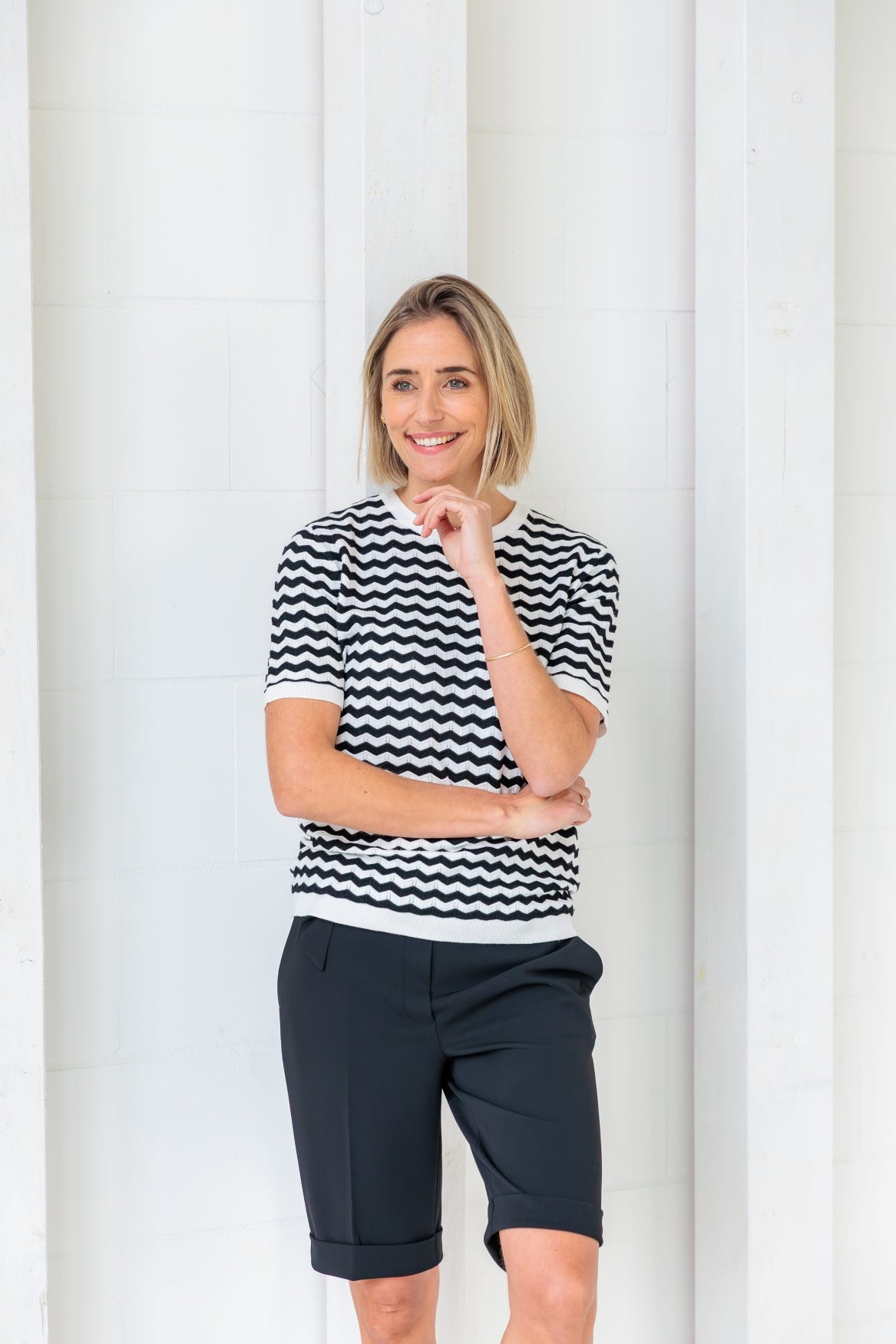 Nister Zigzag 1/2 SS | Optical White-Black