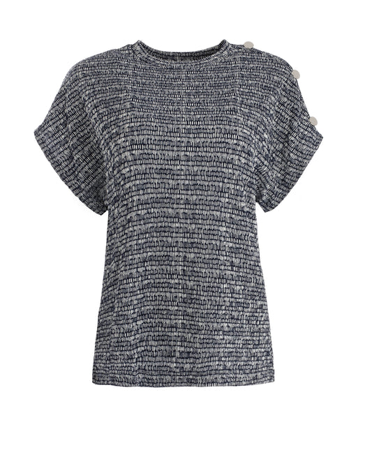 Mondego SS Blue lolite Stripe twist Crincle Tricot | Blue Lolite