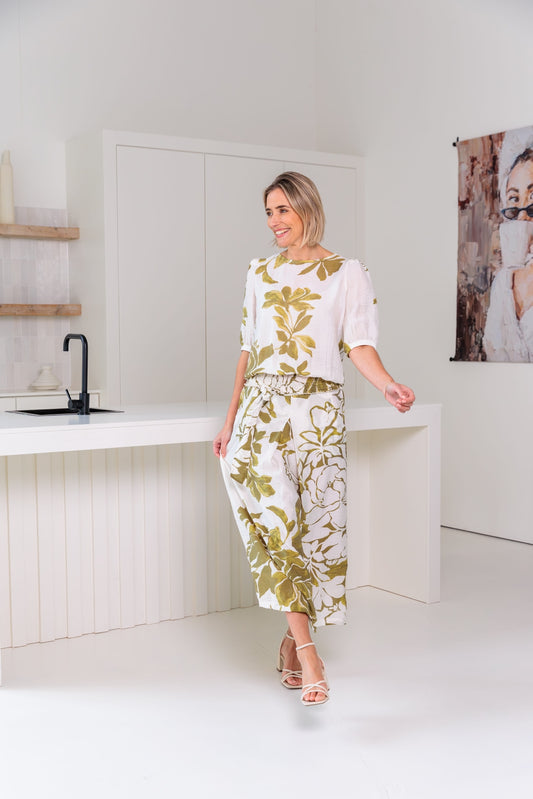 Top Capro 1/2 SS Olive Night Botanic Garden | Olive Night