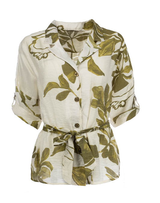 Blouse Sarre SS Olive Night Botanic Garden | Olive Night