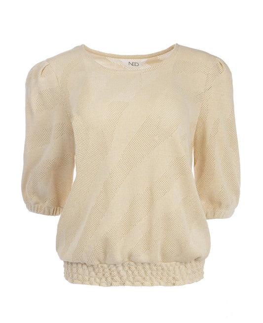 Lyon Big Animal Lurex Knit | Sand