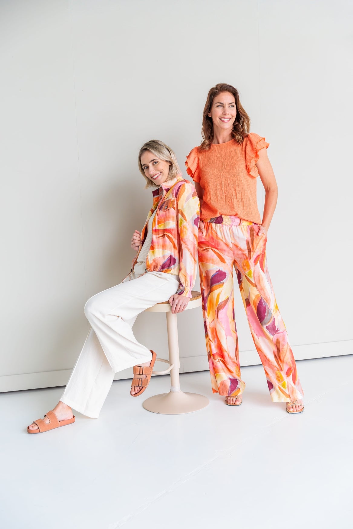 Omono SS Crinkle Structure Tricot | Coral Orange