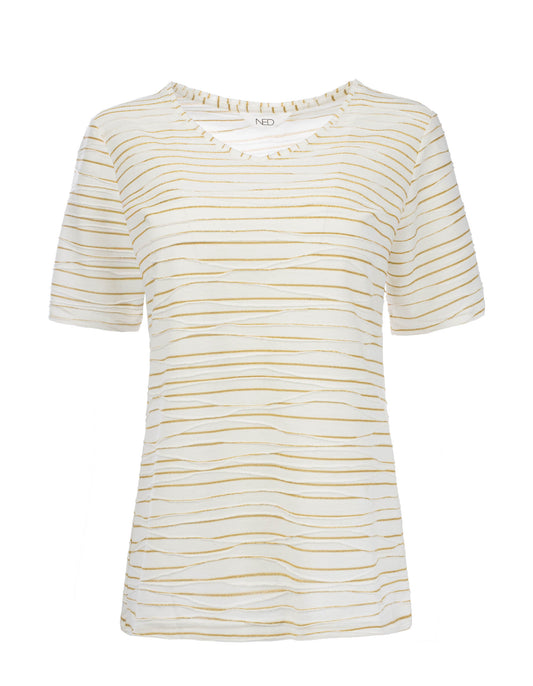 Top Leans-V65 1/2 SS Ecru Golden Waves | Ecru